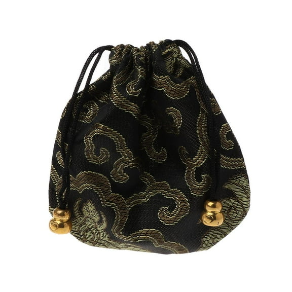 WE-POLUJ Silk Brocade Embroidered Drawstring Jewelry Bag Organizer Bag Drawstring Pouch