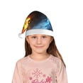 thumbnail image 5 of Fuzoiu Red And Blue Fire Skull Warrior Print Santa Hat Christmas Hat for kids,Santa Hats with Pompom, Unisex Xmas Holiday Hat for Christmas New Year Festive Party Supplies, 5 of 6