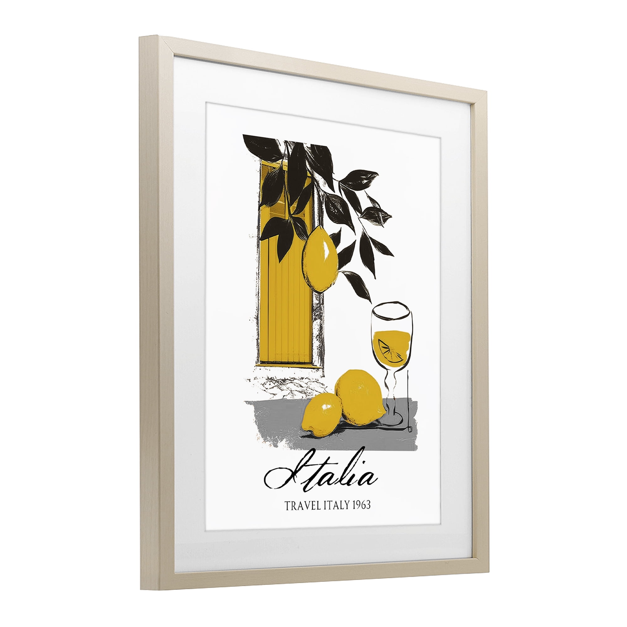 Stupell Industries Travel Italia Lemons Birch Framed Print Under Glass, design by Annabelle Hall