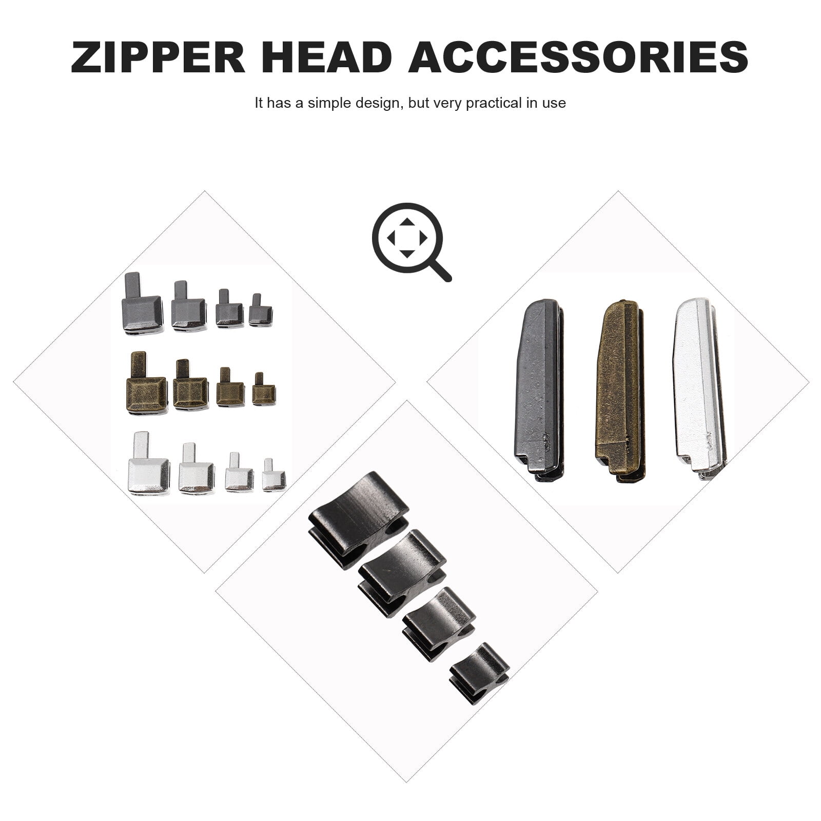 24 Sets Insertion Pin Zipper zipper bottom sliders replacement zipper kit