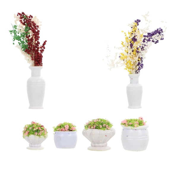 GARVALON Mini Flower Pots Plastic Assorted Color Mini Vase 6Pcs