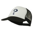 thumbnail image 2 of Question Mark Embroidered Foam Mesh Cap - Black White OSFM, 2 of 5
