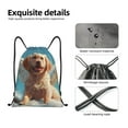 thumbnail image 4 of Saiise Cute Angel Winged Dog Pattern Sports Drawstring Backpack - String Swim Gym Bag with Wet Proof Pocket for Women&Men-Small, 4 of 6