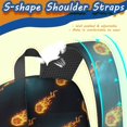 thumbnail image 5 of Basketball and Meteor Teal Pattern 17" Waterproof Oxford School Backpacks for Teens, S-Shape Padded Straps, for School, Travel, Hiking, Camping, 5 of 5