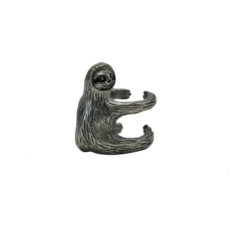 Sterling Silver Sloth Finger Ring Metal Fashion Accessory Cute Women's Jewelry Sterling Silver Sloth Finger Ring Metal Fashion Accessory Cute Women's Jewelry