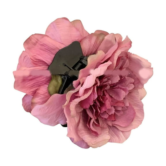 Tuscom 2Pcs Antique Peony Hair Clip - Vintage Floral Hair Pin for Side Clip & Bridal Headdress, Handcrafted Cream Color Hair Ornament