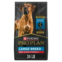 Purina Pro Plan Large Breed Dry High Protein Dog Food with Probiotics for Dogs, Beef and Rice Formula, 34 lb Bag