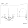 thumbnail image 4 of Kingston Brass Royale Two Handle Roman Tub Filler, 4 of 4
