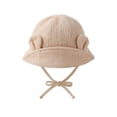 thumbnail image 3 of PureCasa Baby Summer Sun Hat for 0-3 Years Infant Boys Girls Comfortable Breathable Outdoor Hat Toddler Cotton Bucket Hats with Straps, 3 of 7