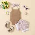 thumbnail image 6 of mgoYE Baby Girl Summer Clothes 3 6 12 18 Month ILove My Daddy Romper Set Sleeveless Tops Ruffled Short Sets with Headband Size 6-12 Months, 6 of 6