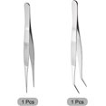 thumbnail image 3 of uxcell Stainless Steel Tweezers Set 7-Inch Straight Pointed & 8-Inch with with Serrated Tip, 3 of 5