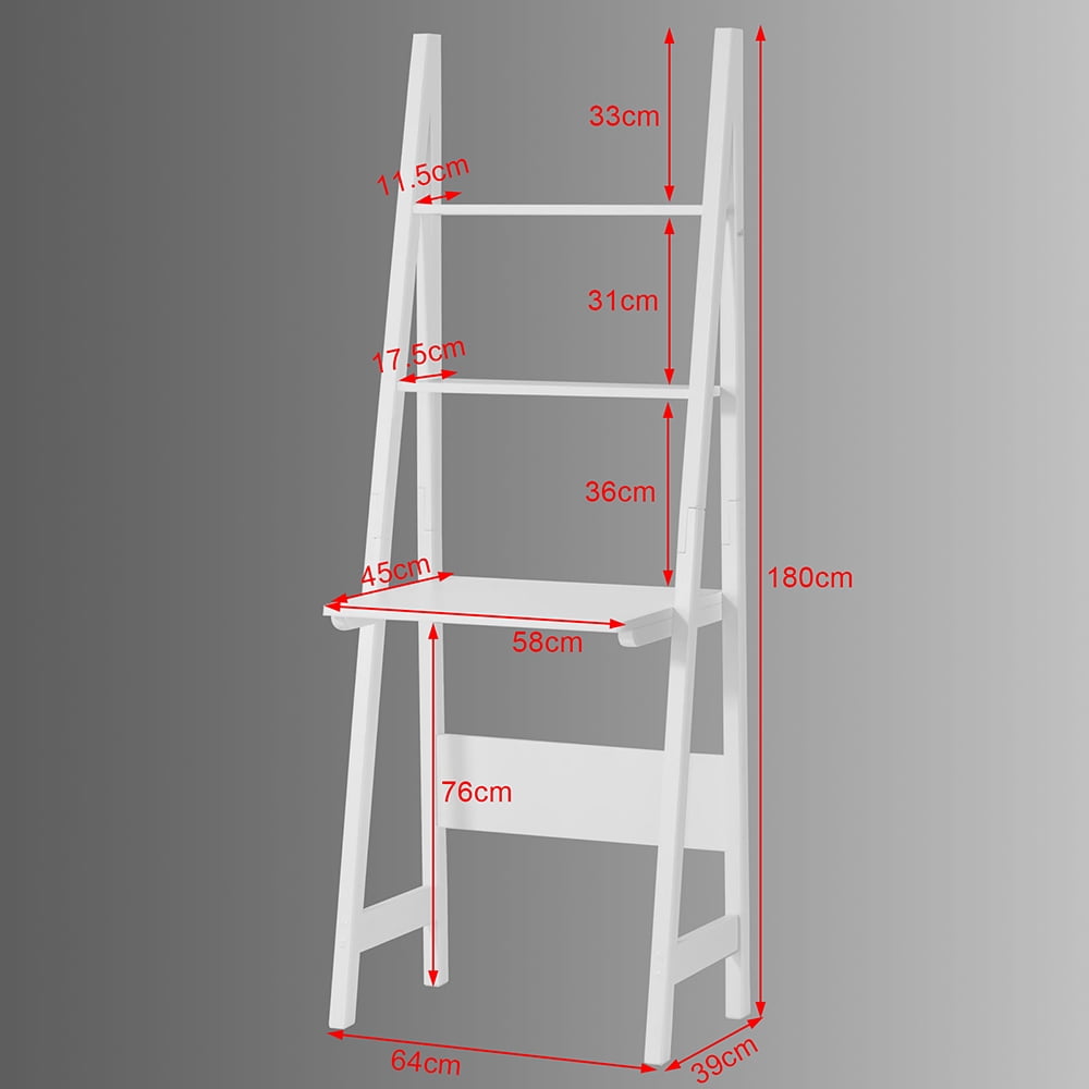 Haotian Frg61 B N Bamboo 5 Tiers Ladder Bookcase Storage Display Shelving Unit Wall Shelf Book Shelfwall Shelf