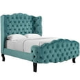 thumbnail image 2 of Modway Violette Queen Tufted Wingback Performance Velvet Platform Bed - Sea Blue, 2 of 7