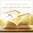 thumbnail image 2 of Agstum Retro Metal Half Moon Reading Glasses with Spring Hinge Half Rimless Readers, 2 of 5