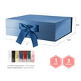 thumbnail image 4 of JINMING Extra Large Gift Box with Lid for Fathers Day, 16.3x14.2x5 Inches, Gift Box with Ribbon for Clothes and Large Gifts (Glossy Blue), 4 of 5