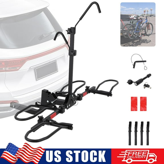 Foldable 2 Bikes 2" Hitch Mounted Bike Rack Platform Hitch Mount Bicycle Carrier
