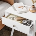 thumbnail image 5 of Semiocthome Vintage 1 Drawer Nightstand for Bedroom in White Finish,Adult, 5 of 8