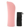 thumbnail image 1 of Estuche de viaje para brochas de maquillaje de silicona de gran capacidad, resistente al polvo y con cremallera, color rosa, 1 of 14