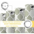 thumbnail image 6 of Sage Green Geometric Blackout Curtains for Bedroom/Living Room, Thermal Insulated Kitchen Curtains, Moroccan Chic Abstract Plaid Art Grommet Darkening Window Treatment Drapes 42"x63"x2, 6 of 8