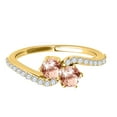 thumbnail image 2 of Aonejewelry 1 Ct Two Stone Morganite and Diamond Ring 14K Yellow Gold, 2 of 4