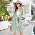 thumbnail image 4 of joogoo Women's Leaf Green Beach Cover Up Kimono Swimsuit Summer Cardigan Swimwear M, 4 of 6