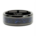 thumbnail image 4 of Tungsten Rings for Men Wedding Band Black Plated Celtic Dragon Inlaid Size 8-15 (Tungsten, 13), 4 of 6