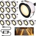 thumbnail image 2 of Afoxsos  10-Pack Recessed LED Deck Lights Kit with Protective Shell – IP67 Waterproof, 12V Low Voltage, Warm White Outdoor Lighting for Yard, Garden, Stairs, Entryways, 2 of 3