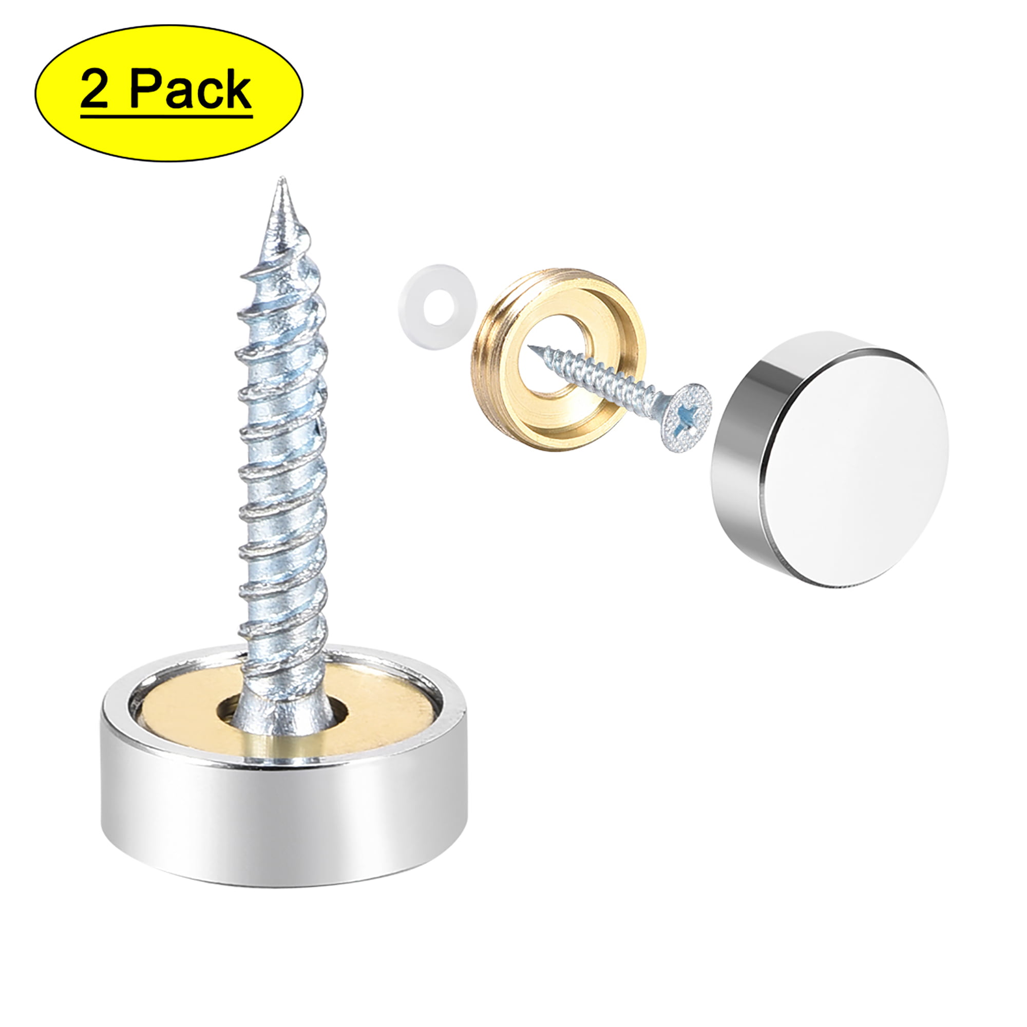 Home Decor Fittings Stainless Steel Mirror Screw Nails 14mm Diameter Cap 50 Pcs 