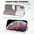thumbnail image 4 of Cute Cartoon Wallet Phone Case for iPhone XS Max, with Card Holder Soft PU Leather Kickstand Cover for Men and Women Magnetic Shockproof Protective with Lanyard for iPhone XS Max, Gray, 4 of 9