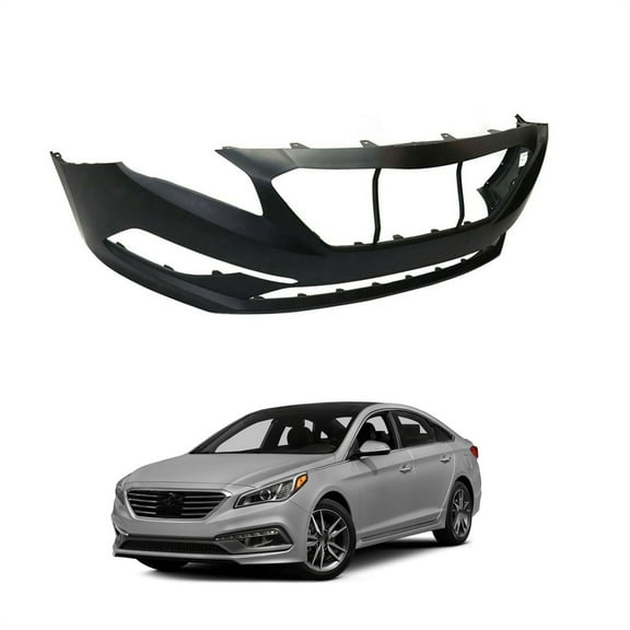 Genrics Primered Front Bumper Cover Fit For Hyundai Sonata SE Standard 2015 2016 2017