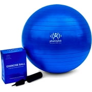 Phat2Phit Pilates, Large 26 inch, Exercise, Yoga Ball. Large Gym Grade Birthing Ball for Pregnancy, Fitness, Balance. Workout at Home, Office and Physical Therapy w/Pump