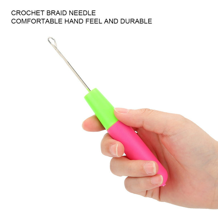 Hair Crochet Plastic+Stainless Steel Crochet Braid Needle, Dreadlocks  Crochet Hook, Hair Extension Threader Braids For 