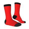 thumbnail image 2 of Goofa Red Printed Men's Crew Socks, Soft Durable Breathable Moisture-Wicking with Odor Control Cotton socks, 2 of 9