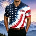 thumbnail image 2 of XDZJLR Polo T Shirts For Men 4Th Of July Independence Day Button Front Print Short Sleeve Tops Theme Tee Casual Wear Big And Tall Mens Golf Shirts S-6Xl, 2 of 4