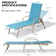 thumbnail image 4 of Crestlive Chaise Lounge Chair Outdoor with Armrests, 4PCS Pool Lounge Chairs, Aluminum 5-Positions Lounger (Blue), 4 of 6