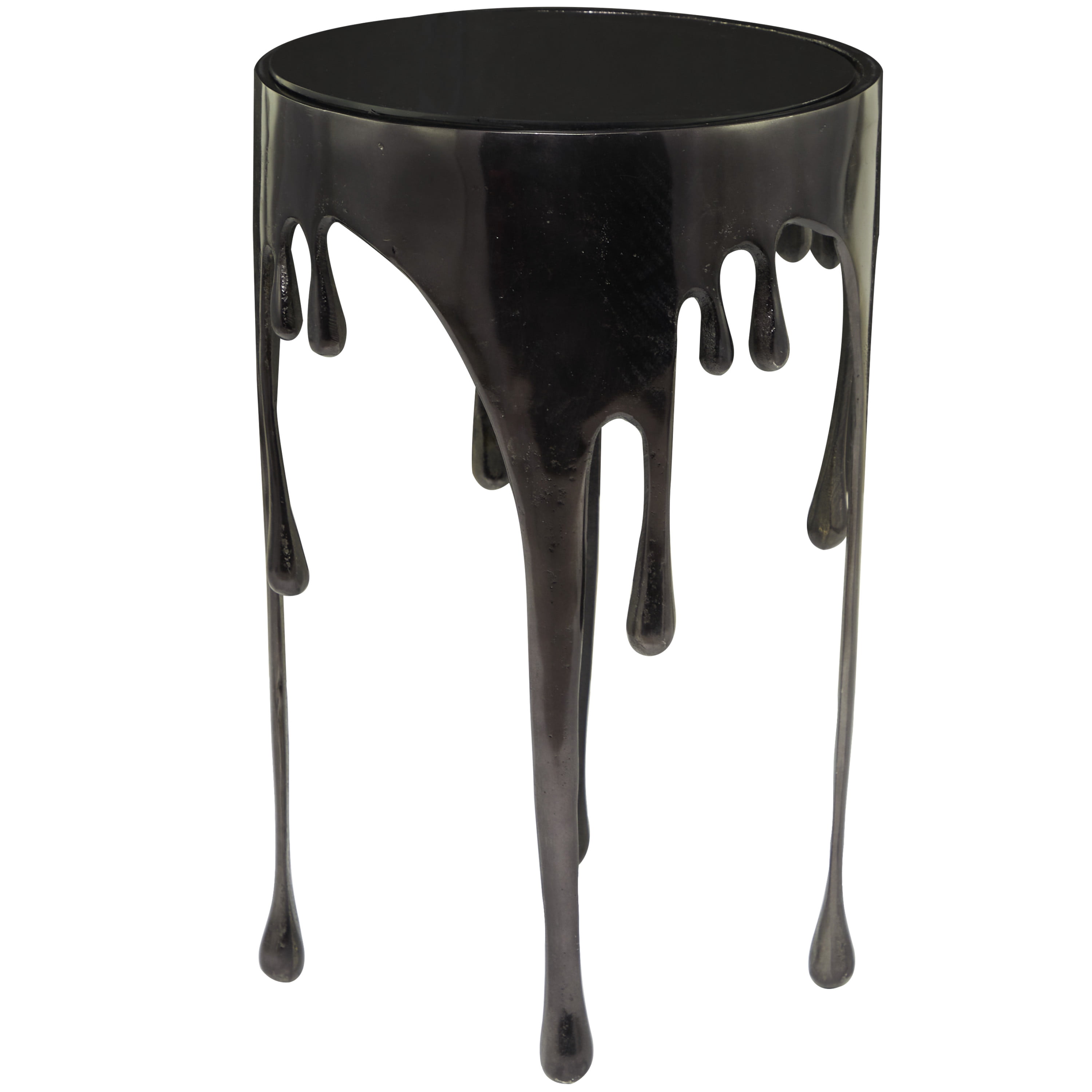  Deco 79 Aluminum Drip Accent Table with Melting Designed Legs  and Shaded Glass Top, 16 x 16 x 25, Gold : Appliances
