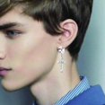 thumbnail image 3 of HAHDAXIA Boucles d'Oreilles Créoles en Acier Inoxydable à Rivets Croisés, Pendentif Insecte à Picots, Pendantes Croisées à Charnières, Boucles Huggie Créoles, Bijoux Mode pour Hommes Femmes Noir, 3 of 4