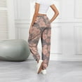 thumbnail image 5 of Womens Camo Sweatpants Drawstring High Waisted Active Joggers Pants Maple Leaf Print Workout Trousers Wide Leg Lounge Pants with Pockets pink Large, 5 of 6