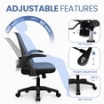 thumbnail image 6 of CELTOSS Ergonomic Office Chair, Mid Back Mesh Computer Desk Chair, Flip-Up Arms, Adjustable Lumbar Support for Home Office, Black, 6 of 10