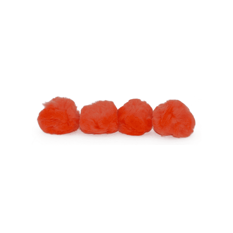 Pom Poms, Orange, 1 Inch, Pack of 80