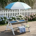thumbnail image 5 of Wooden Kids Picnic Table, 3-in-1 Sand and Water Activity Table with Umbrella for Outdoor, Kid's Picnic Table with Benches, Adjustable Umbrella Included, Gift for Boys Girls Age 3-8, White & Gray, 5 of 11
