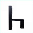 thumbnail image 3 of Desks, Modern L-Shaped Corner Computer Desk with Storage Drawers, Bookshelf & Hutch | Large Workspace | Particle Board+MDF, Black, 3 of 15