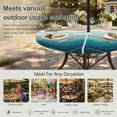 thumbnail image 6 of Round Outdoor Tablecloth with Umbrella Hole and Zipper, Teal Blue Ombre Stripe Tablecloth with Elastic Waterproof, Abstract Summer Beach Coastal Patio Table Covers for 55" - 60" Picnic Pool Tables, 6 of 9