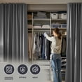 thumbnail image 5 of CBSRORO Room Divider Blackout Curtains with Ceiling Mounted Curtain Track Set,1 Panel Gray Divider Curtain and White Flexible Curtain Track for Room Separation, 5 of 10
