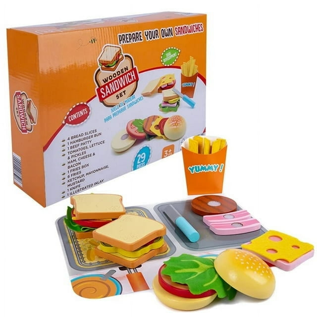 Tea Party Tableware Wooden Handicraft Toy Kitchen Pretend Play Set Cooking Coffee Bread For Toddlers Kids Birthday Gift Favors