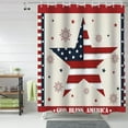 thumbnail image 2 of Fourth of July Stars Shower Curtain, American Firework Shower Curtain Set with Hooks, Spring Summer Waterproof Fabric Shower Curtains for Bathroom Decor, 72x72 Inch Bath Curtain, 2 of 6