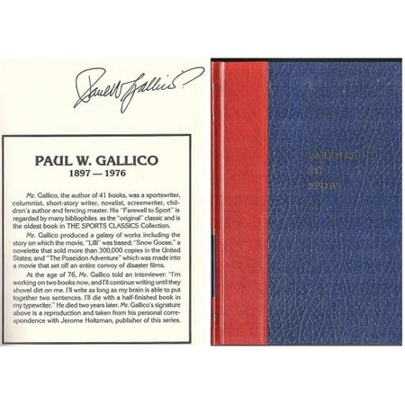 Paul Azinger Memorabilia Real Deal Memorabilia FarewellToSport-Book Farewell to Sport Reprint Hardcover Book by Paul Gallico - Mint Condition - Guaranteed to Pass PSA & DNA ()
