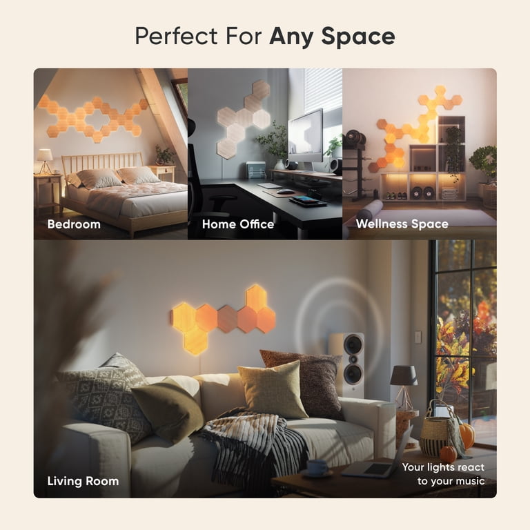 NANOLEAF, Nanoleaf Elements Wood Look Hexagons Smarter Kit