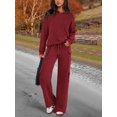 thumbnail image 4 of 2 Piece Sets for Women Fall Sweatsuits Outfits Lounge Matching Hoodie Set Travel Winter Clothes Wine Red XXL, 4 of 10
