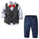 thumbnail image 3 of Traje de caballero para niños, trajes formales para niños, ropa de fiesta de boda y cumpleaños, chaleco para niños, camisa, pantalón, pajarita, ropa de 4 Uds., 3 of 5